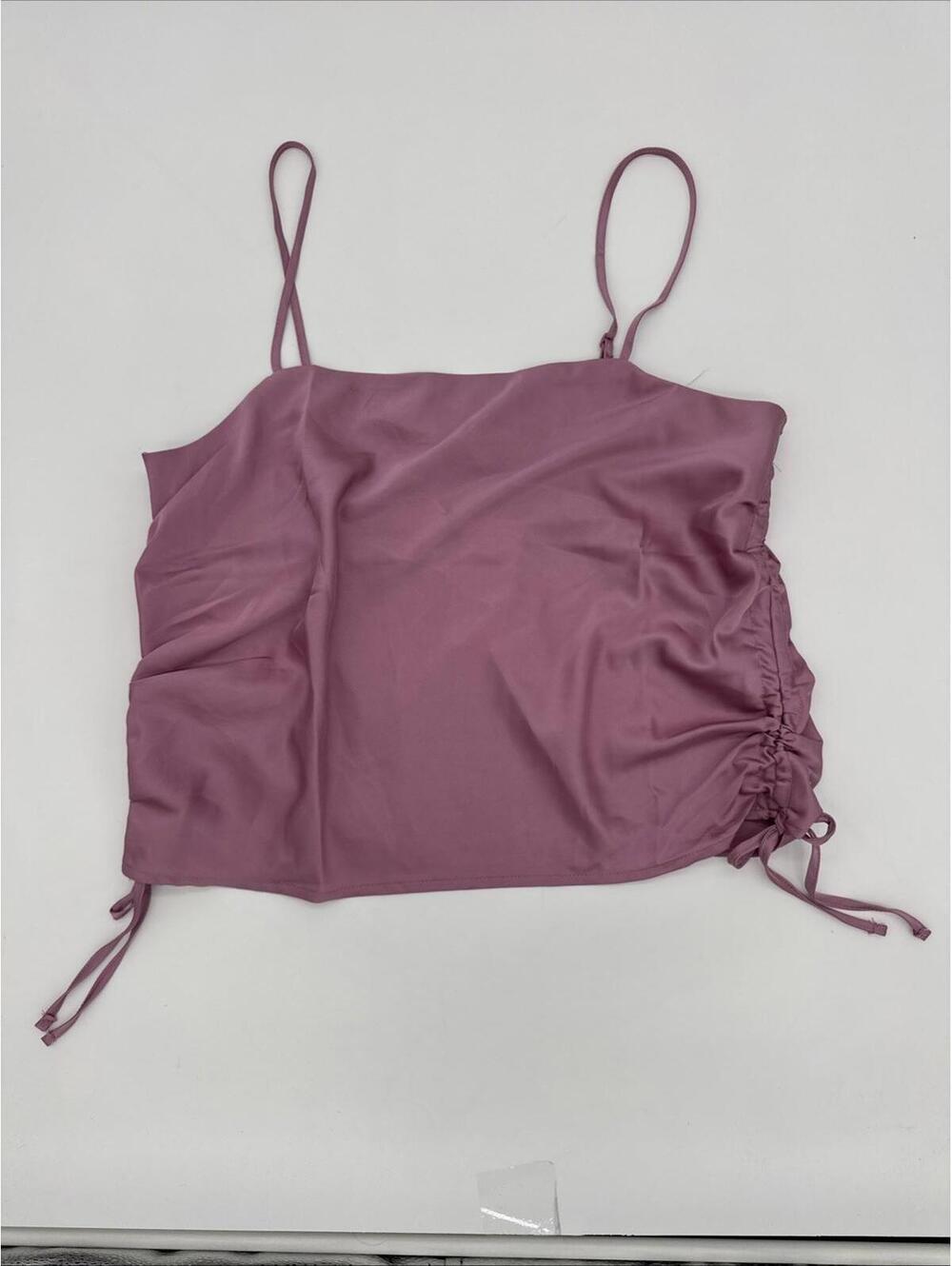 Pink Rose Women's Tank Top Shirt Size Large Pink Cinch Size Adjustable Straps